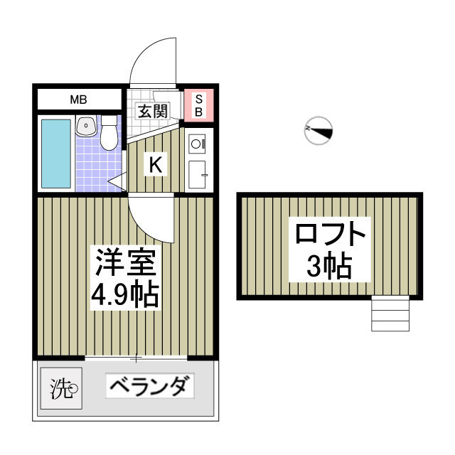 さいたま市中央区上峰のアパートの間取り