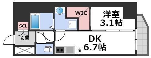 ＭELDIA CREST 桜ノ宮 Kirschの間取り