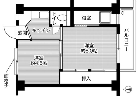 ビレッジハウス西阿知2号棟の間取り