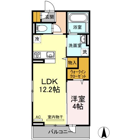 松山市古川南のアパートの間取り