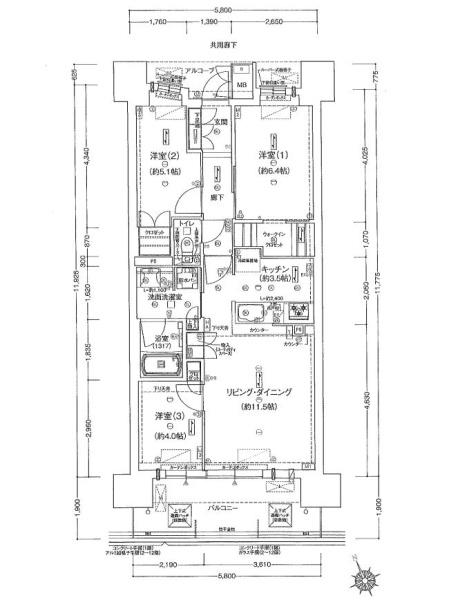 ジオ島本　ノースA棟の間取り