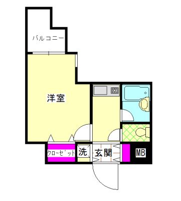 福岡市博多区大博町のマンションの間取り