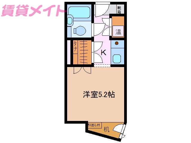 いなべ市大安町梅戸のマンションの間取り