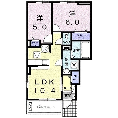 伊豆の国市田京のアパートの間取り