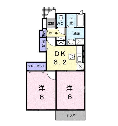 綾歌郡綾川町萱原のアパートの間取り