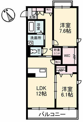 広島市安佐南区川内のマンションの間取り