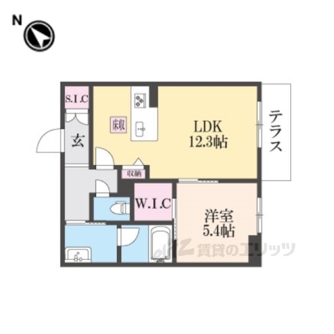 亀岡市篠町馬堀のマンションの間取り