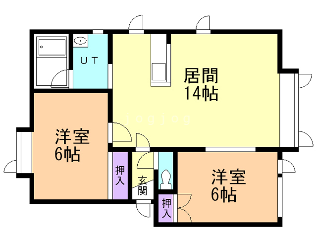 札幌市白石区中央一条のアパートの間取り