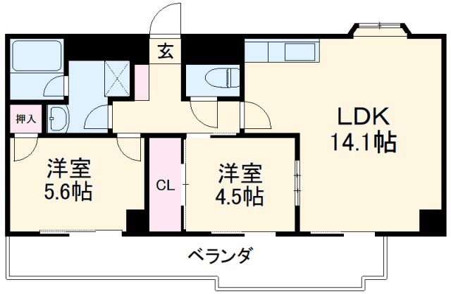 名古屋市天白区植田南のマンションの間取り