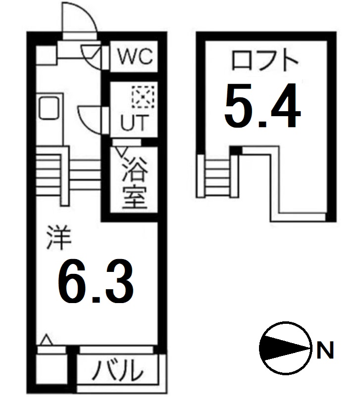 名古屋市中川区十番町のアパートの間取り