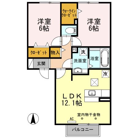 セジュール桔梗平の間取り