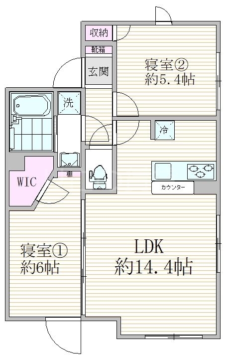 大田区東蒲田のマンションの間取り