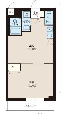 板橋区坂下のマンションの間取り