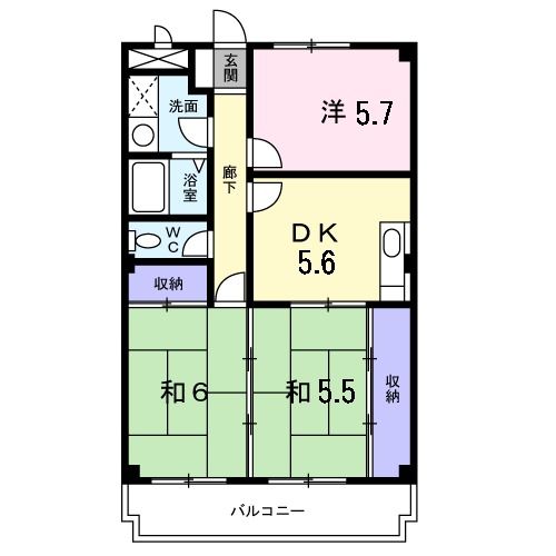 奈良県橿原市雲梯町（マンション）の賃貸物件の間取り