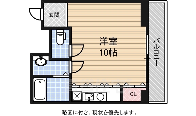 【大阪市浪速区戎本町のマンションの間取り】