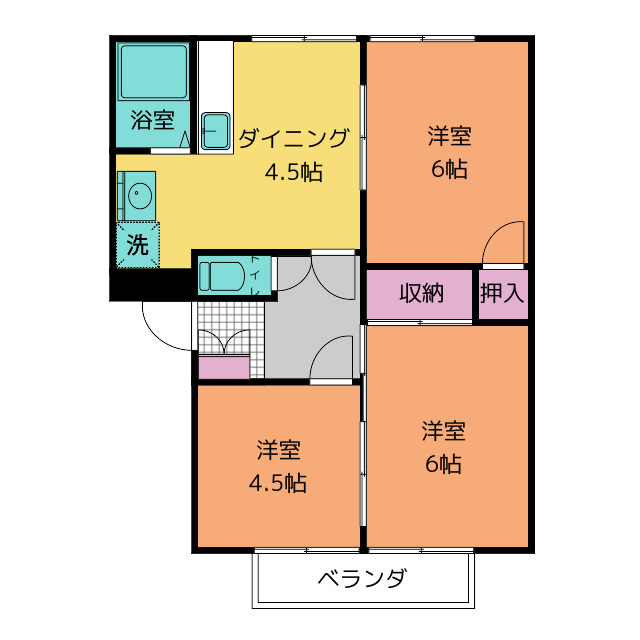 フレグランス緑ヶ丘　Ｃの間取り