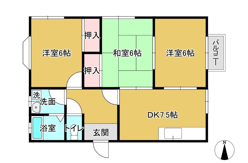 【ハウス新町の間取り】