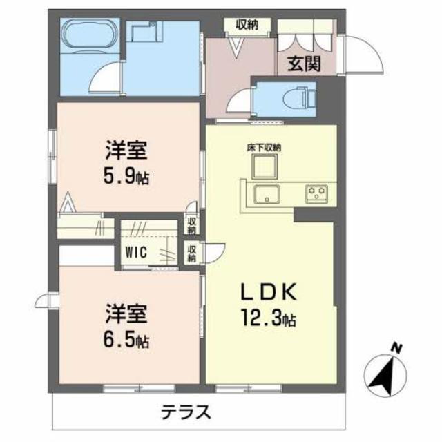 シャーメゾン　アペルタ森北の間取り