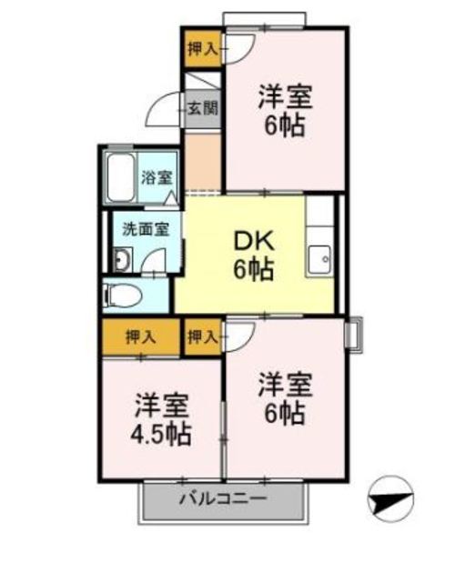 メゾンワタナベＡの間取り