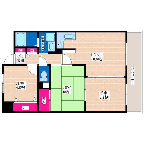 大阪市平野区瓜破のマンションの間取り