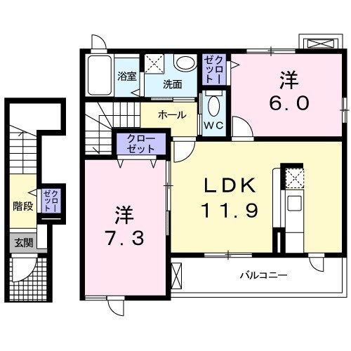 静岡県浜松市中央区広沢２（アパート）の賃貸物件の間取り