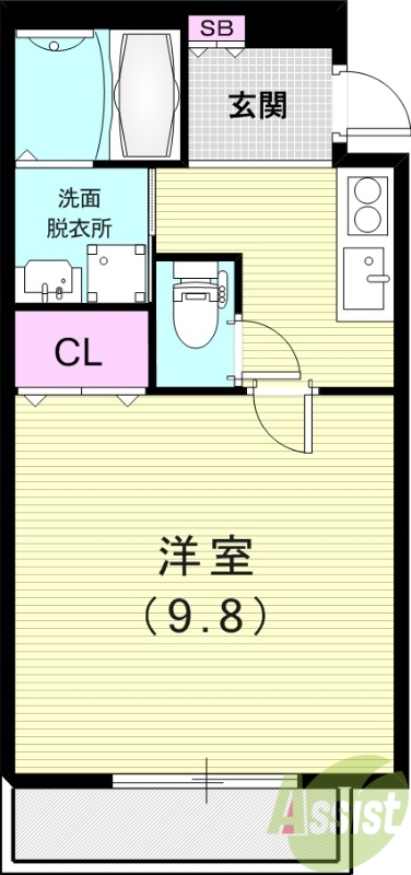 【尼崎市東大物町のアパートの間取り】