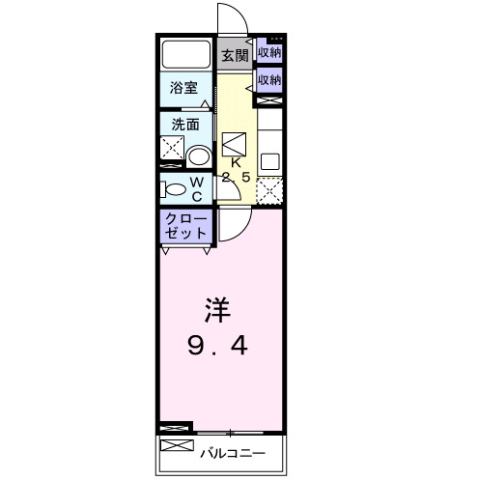 西尾市平坂町のアパートの間取り