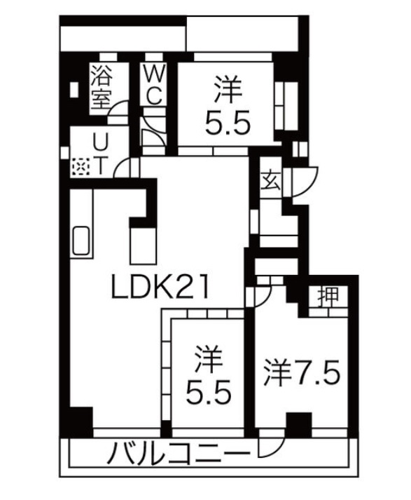 名古屋市昭和区山里町のマンションの間取り