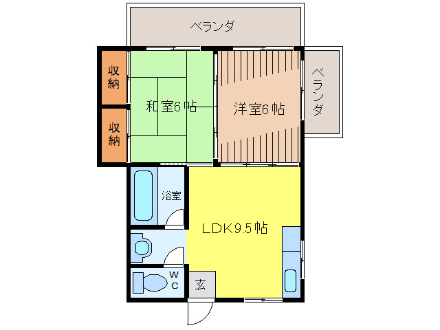 沖縄市海邦のアパートの間取り