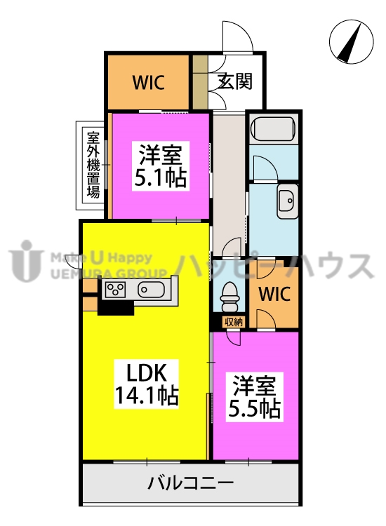 S-room曰佐　西館の間取り