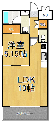 西宮市今津水波町のマンションの間取り