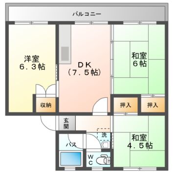 門真市柳町のマンションの間取り