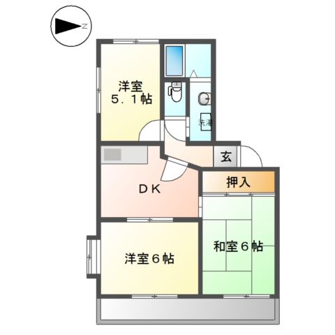 【ＳＵＮＣＩＴＹ長橋の間取り】