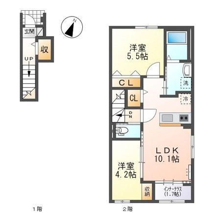 津島市唐臼町のアパートの間取り