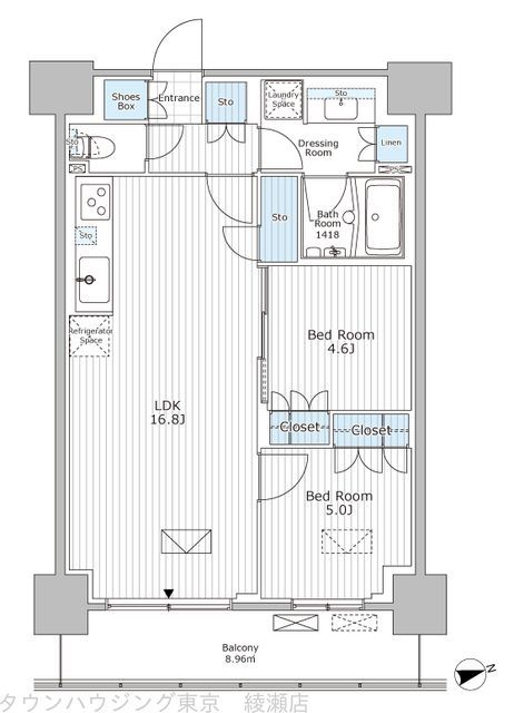 市川市市川のマンションの間取り