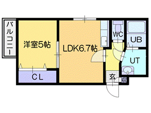 札幌市厚別区厚別中央三条のマンションの間取り