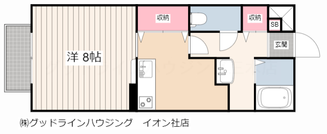 ヴィラージュ大開　D棟の間取り