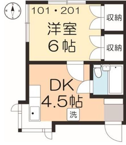 所沢市東狭山ケ丘のアパートの間取り