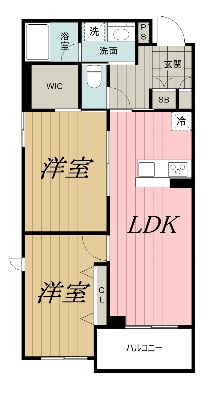 千葉市中央区松波のマンションの間取り