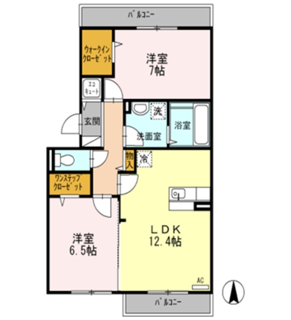 オオセンド東雲の間取り