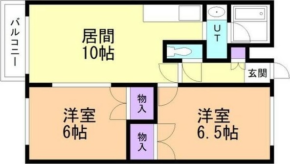 札幌市西区八軒十条西のマンションの間取り