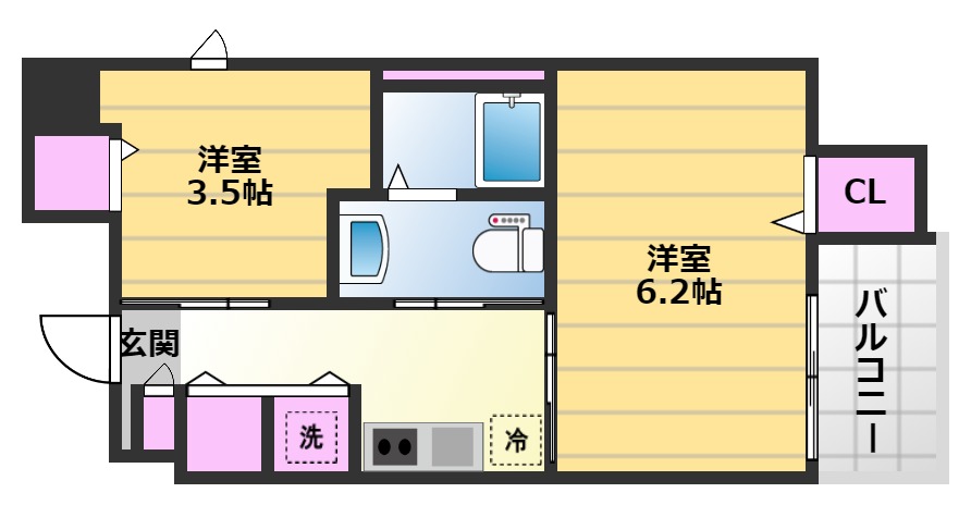 ディアコート宿屋町の間取り