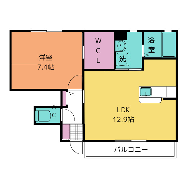 リバーハウス田中　Ａの間取り