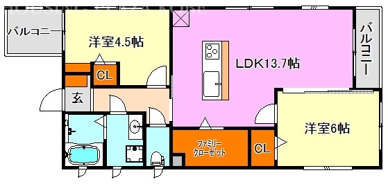 神戸市垂水区清水通のアパートの間取り