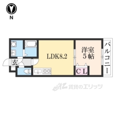 京都市伏見区大阪町のマンションの間取り