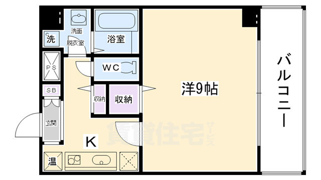 京都市下京区善長寺町のマンションの間取り