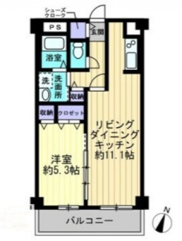 岡山市南区新保のマンションの間取り