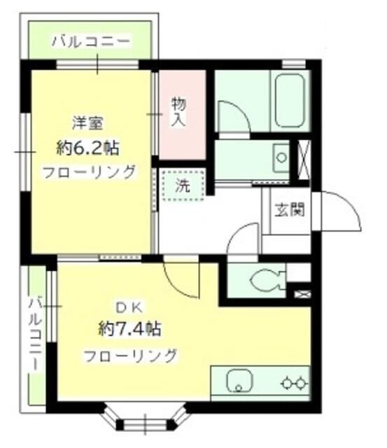 大田区仲六郷のマンションの間取り