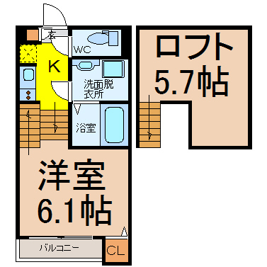 名古屋市昭和区御器所のアパートの間取り