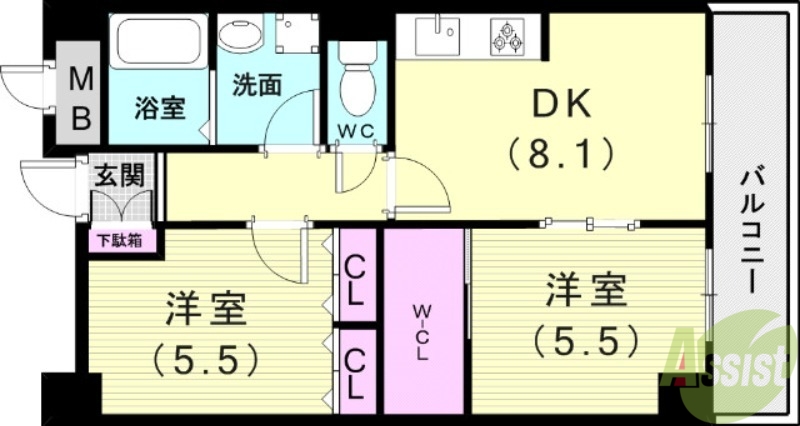 【ボシュケ鷹取の間取り】